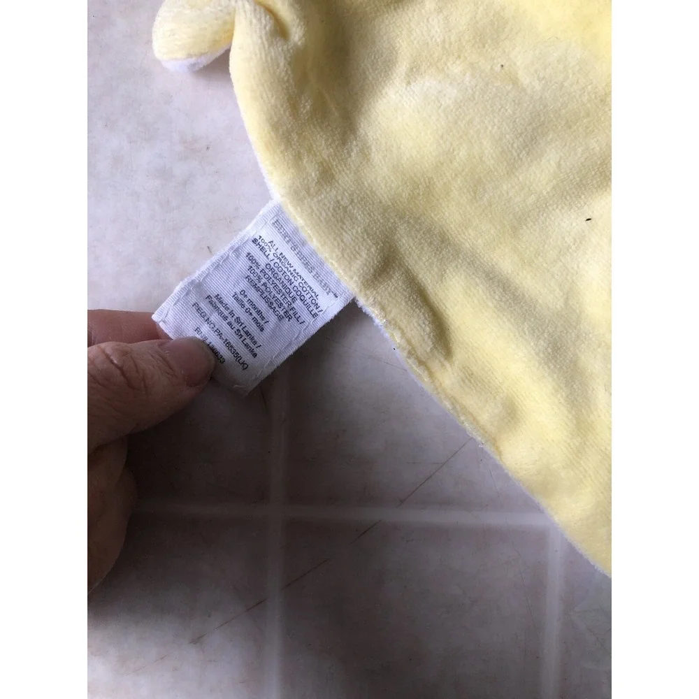 BURT'S BEES YELLOW‎ BEE SECURITY BLANKET LOVEY Scrunchy Wings